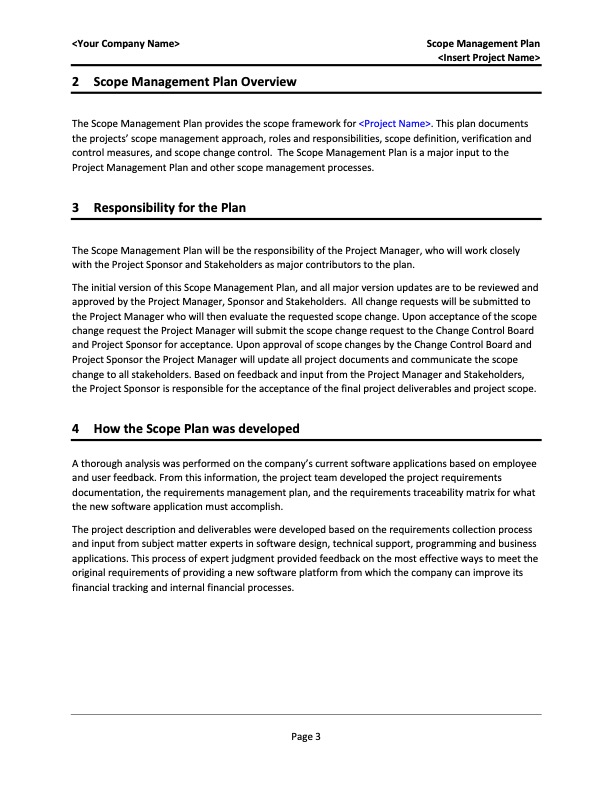 Scope Management Plan - Agile Project Management